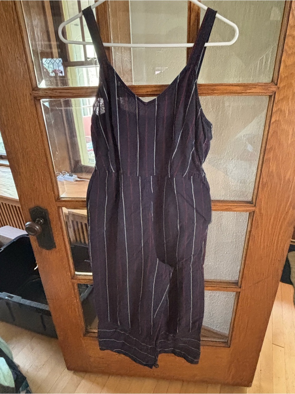 Universal Thread Navy Sleeveless V-Neck Striped Jumpy